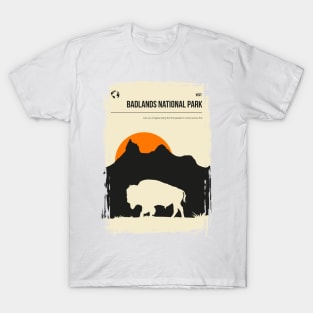 Badlands National Park Vintage Minimal Travel Poster T-Shirt